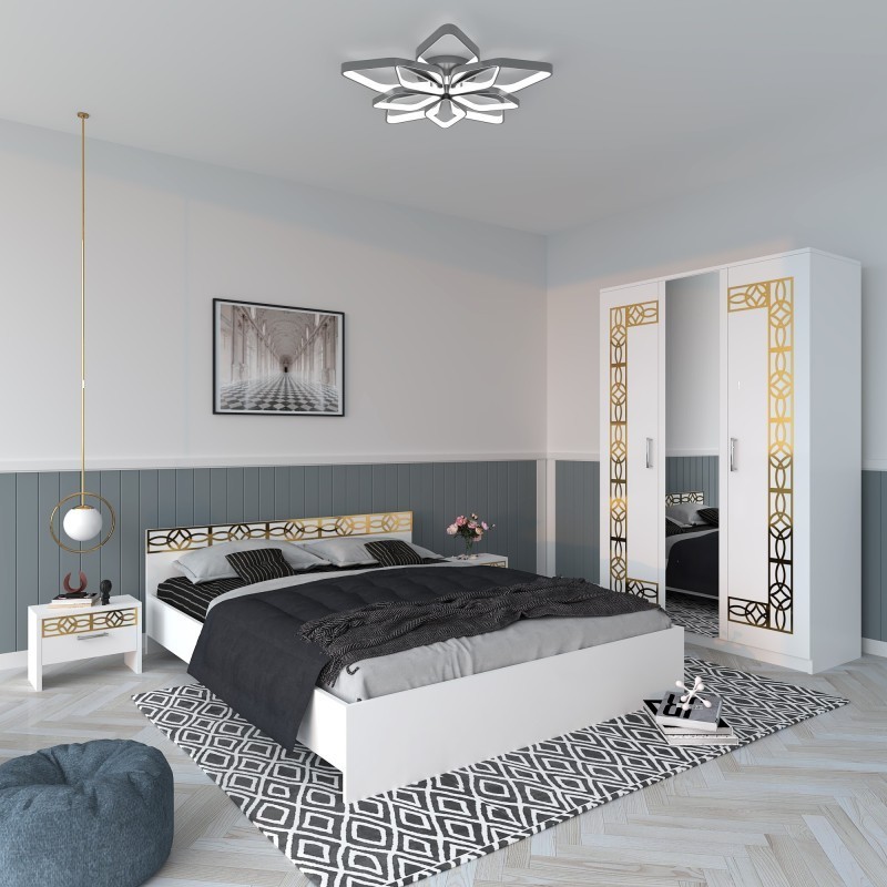 Dormitor Eva Alb Cu Oglinda