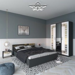 Dormitor Eva Gri Cu Oglinda