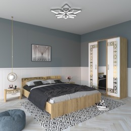 Dormitor Eva Sonoma Cu Oglinda