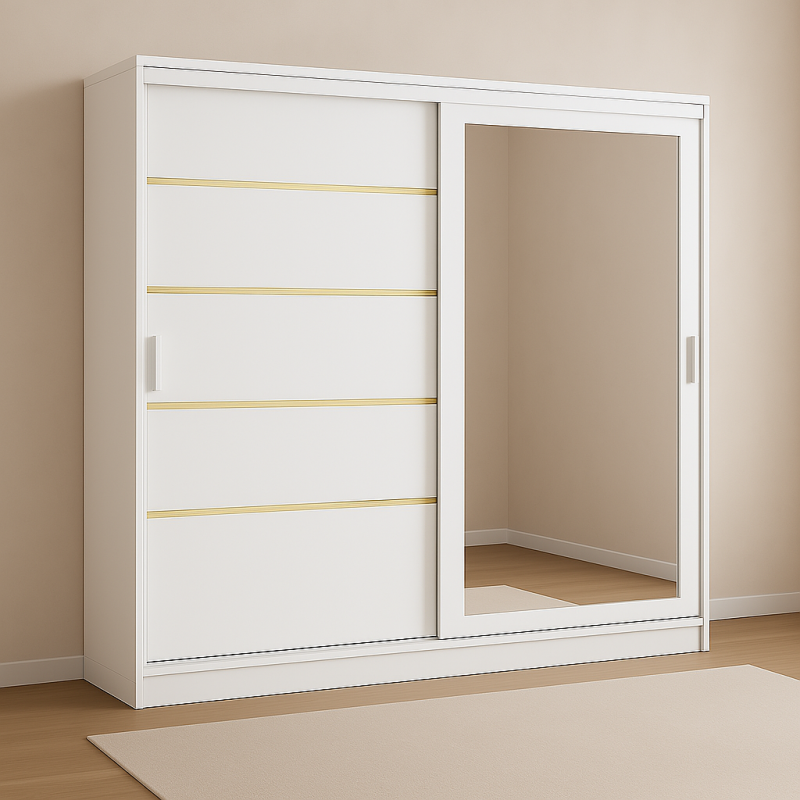 Dulap Otto Alb cu Oglinda 200 CM