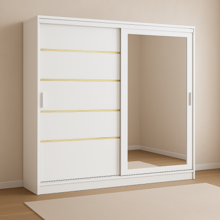 Dulap Otto Alb cu Oglinda 200 CM