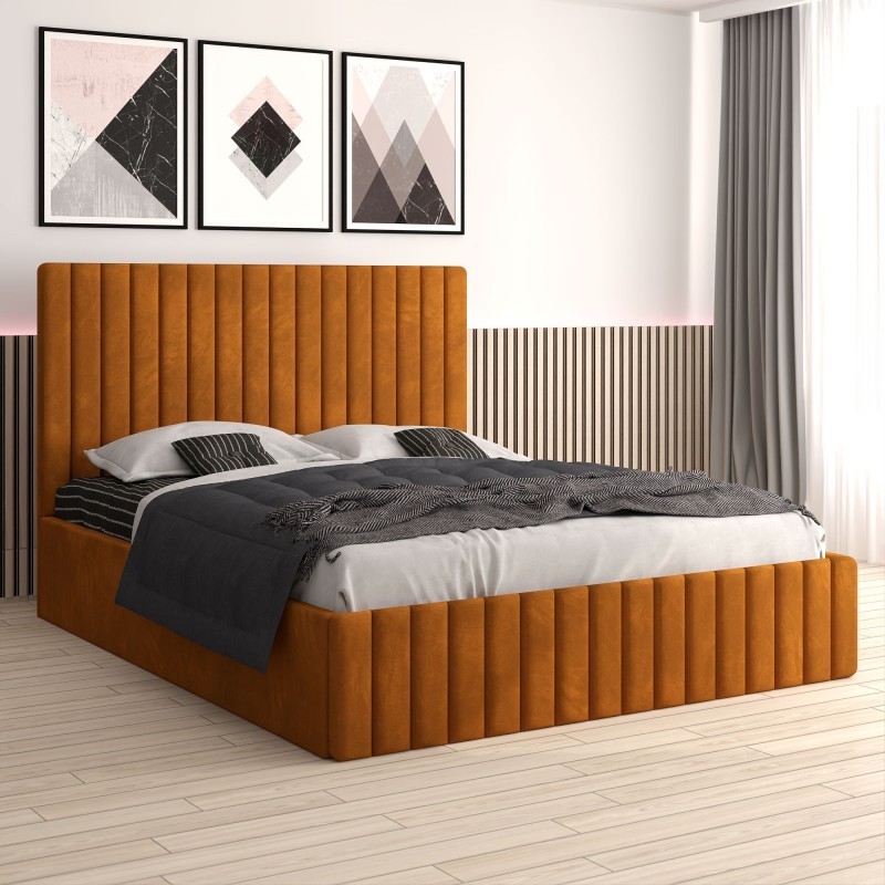 Pat Tapitat Luca Caramiziu + Saltea Lux Ortopedica