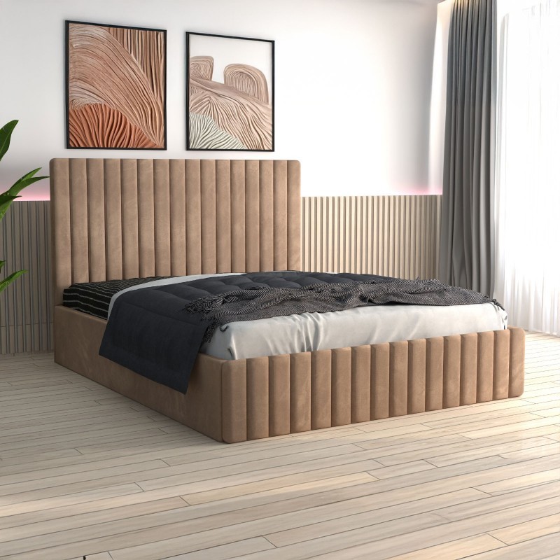 Pat Tapitat Luca Crem + Saltea Lux Ortopedica