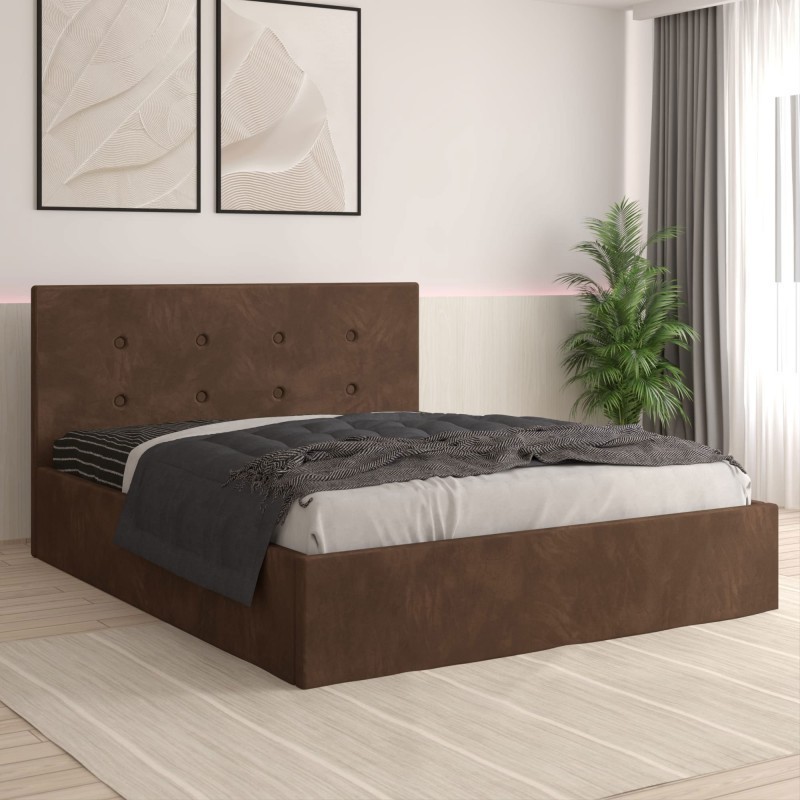 Pat Tapitat Filip Maro + Saltea 20cm Grosime