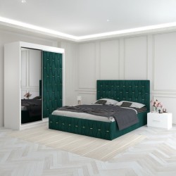 Dormitor Eric Verde Cu Dulap Tapitat