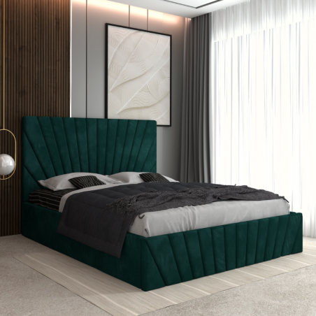 Pat Tapitat Toma Verde + Saltea Lux Ortopedica