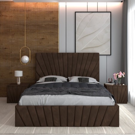 Pat Tapitat Toma Maro+ Saltea Lux Ortopedica + Noptiere Tapitate