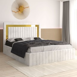 Pat Tapitat Ianis Alb + Saltea Lux Ortopedica