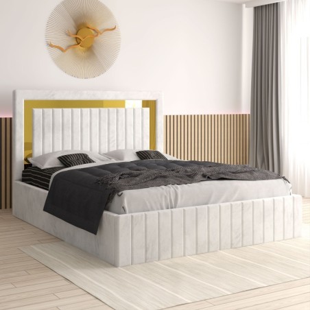 Pat Tapitat Ianis Alb + Saltea Lux Ortopedica