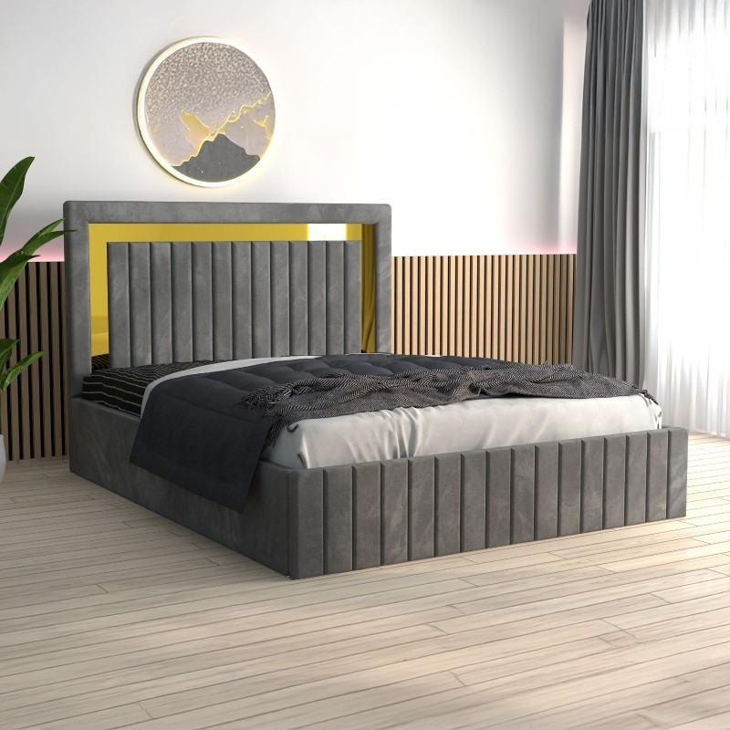 Pat Tapitat Ianis Gri + Saltea Lux Ortopedica