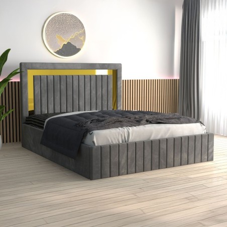 Pat Tapitat Ianis Gri + Saltea Lux Ortopedica