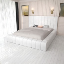 Pat Tapitat Complet Cod 01 Alb + Saltea Lux Ortopedica