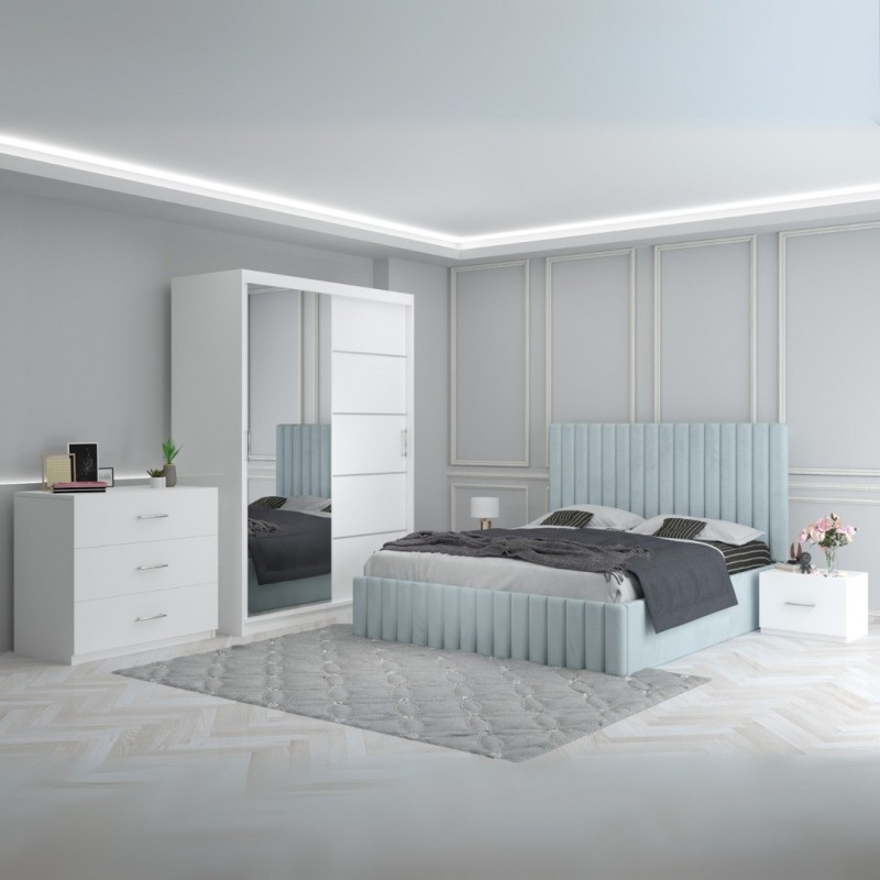 Dormitor Luca Lemon + Comoda 3 Sertare