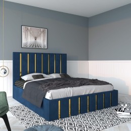 Pat Tapitat Mexic Albastru + Saltea 20cm Grosime