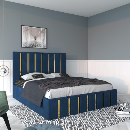 Pat Tapitat Mexic Albastru + Saltea 20cm Grosime