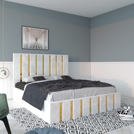 Pat Tapitat Mexic Alb + Saltea 20cm Grosime