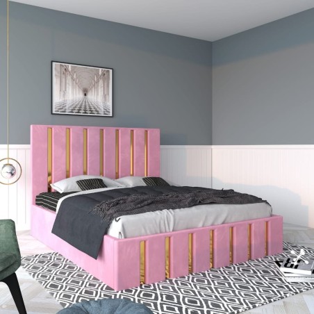 Pat Tapitat Mexic Roz + Saltea 20cm Grosime