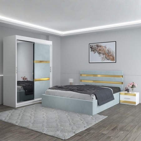 Dormitor Clio Lemon Cu Dulap Tapitat