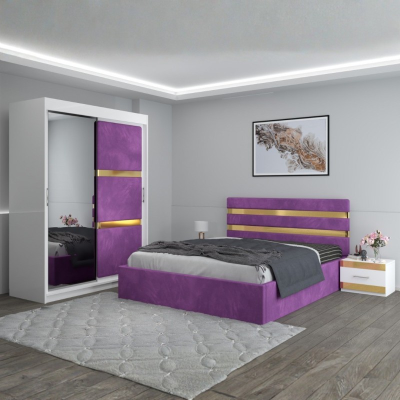 Dormitor Clio Mov Cu Dulap Tapitat
