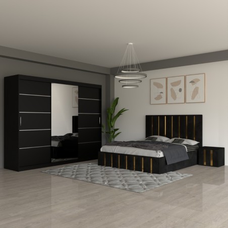 Dormitor Mexic Negru cu Dulap 250cm